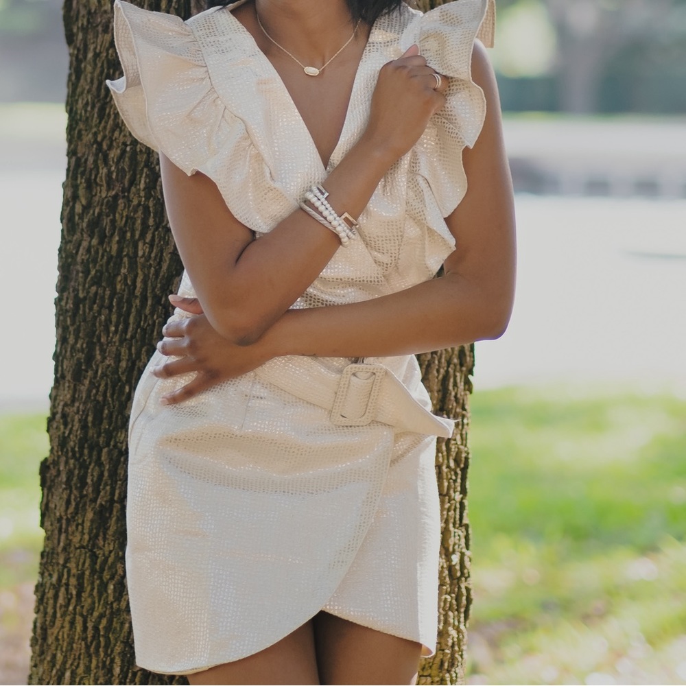 DO+BE Cream Ruffle Mini Dress - Picture 6 of 7